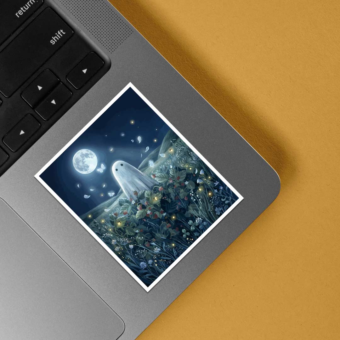 Moonlit Ghost in Berry Garden Casual Stickers