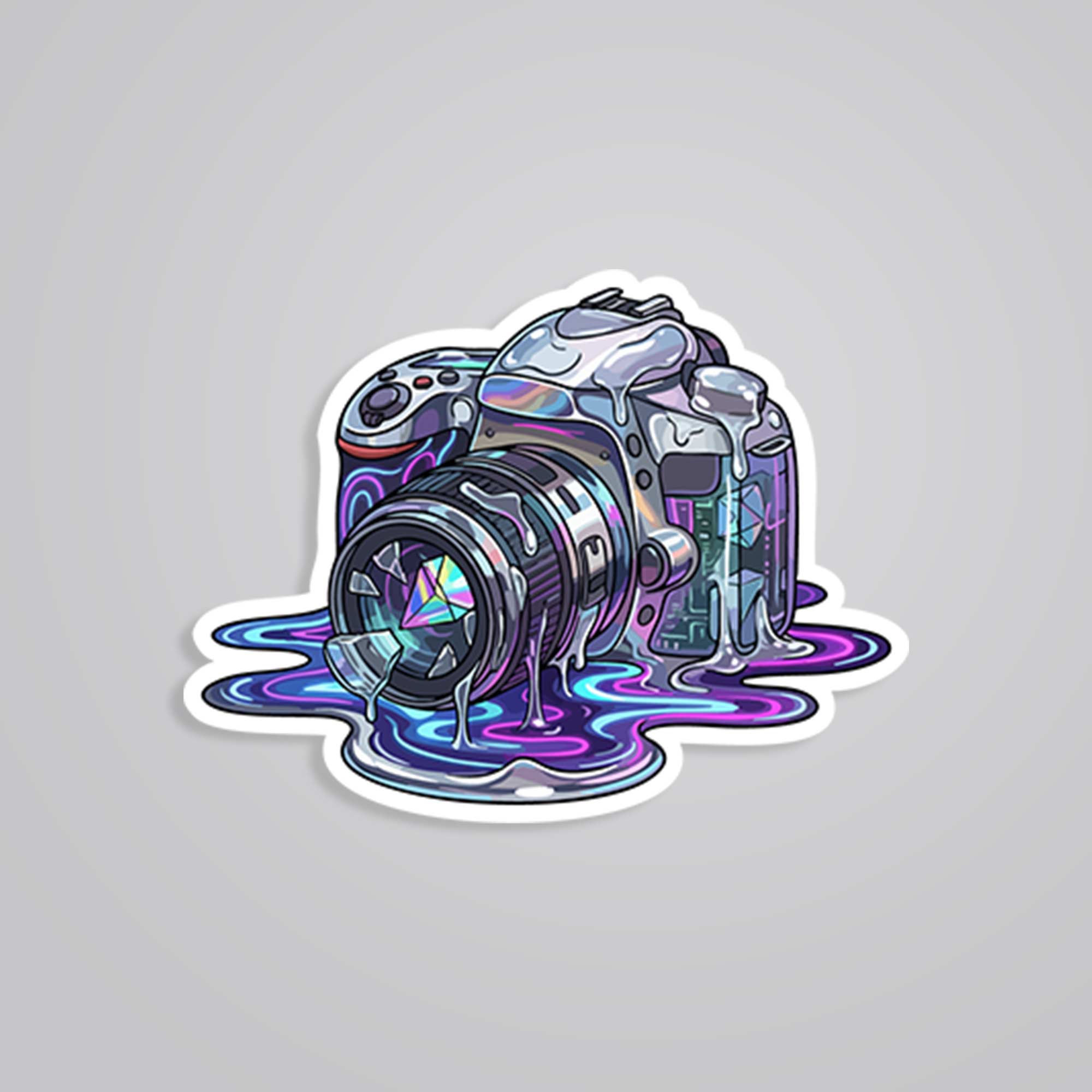 Melting Tech Camera Casual Stickers