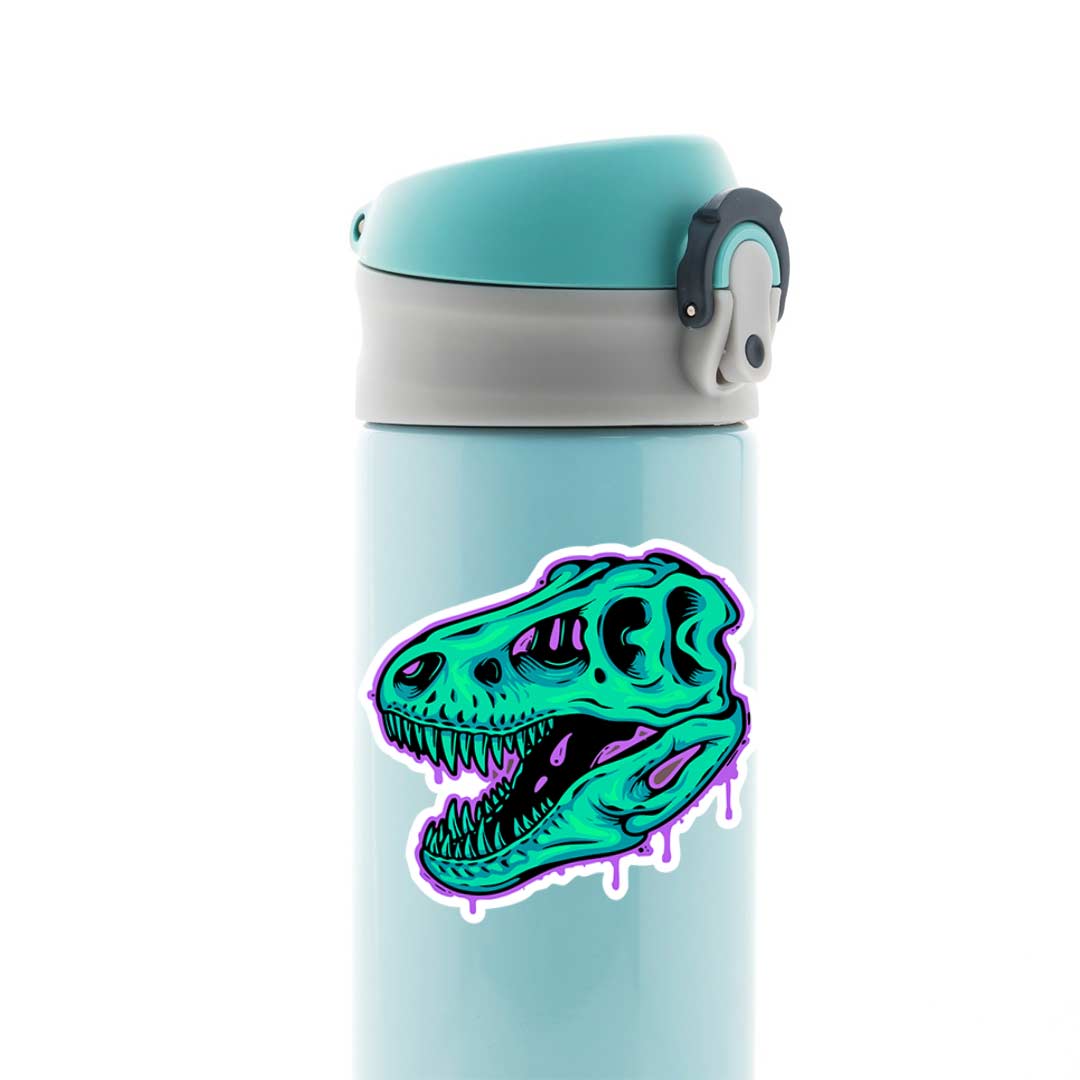 T-Rex Neon Skull Casual Stickers
