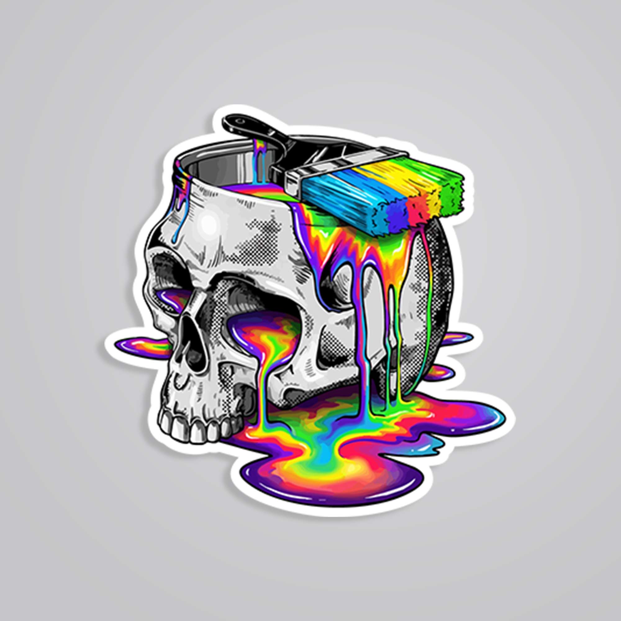 Melting Spectrum in Skull Casual Stickers