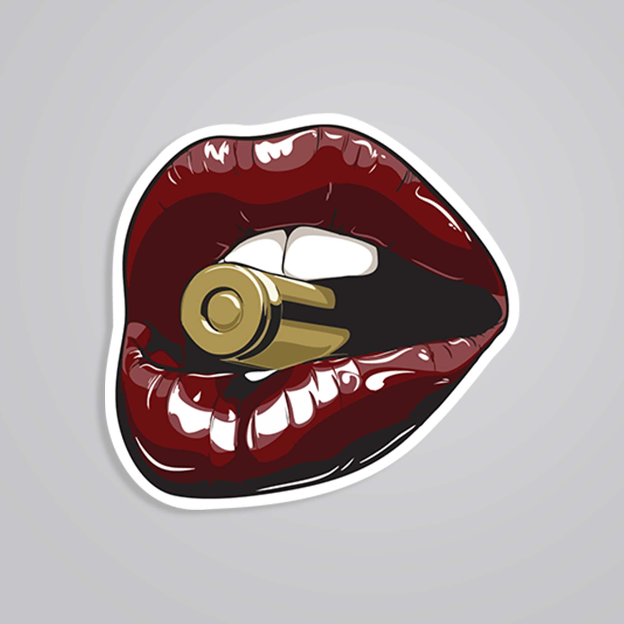 Lips with Bullet Casual Stickers