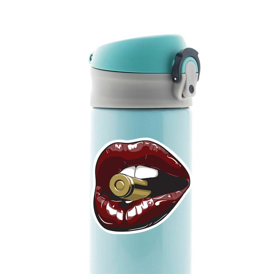 Lips with Bullet Casual Stickers