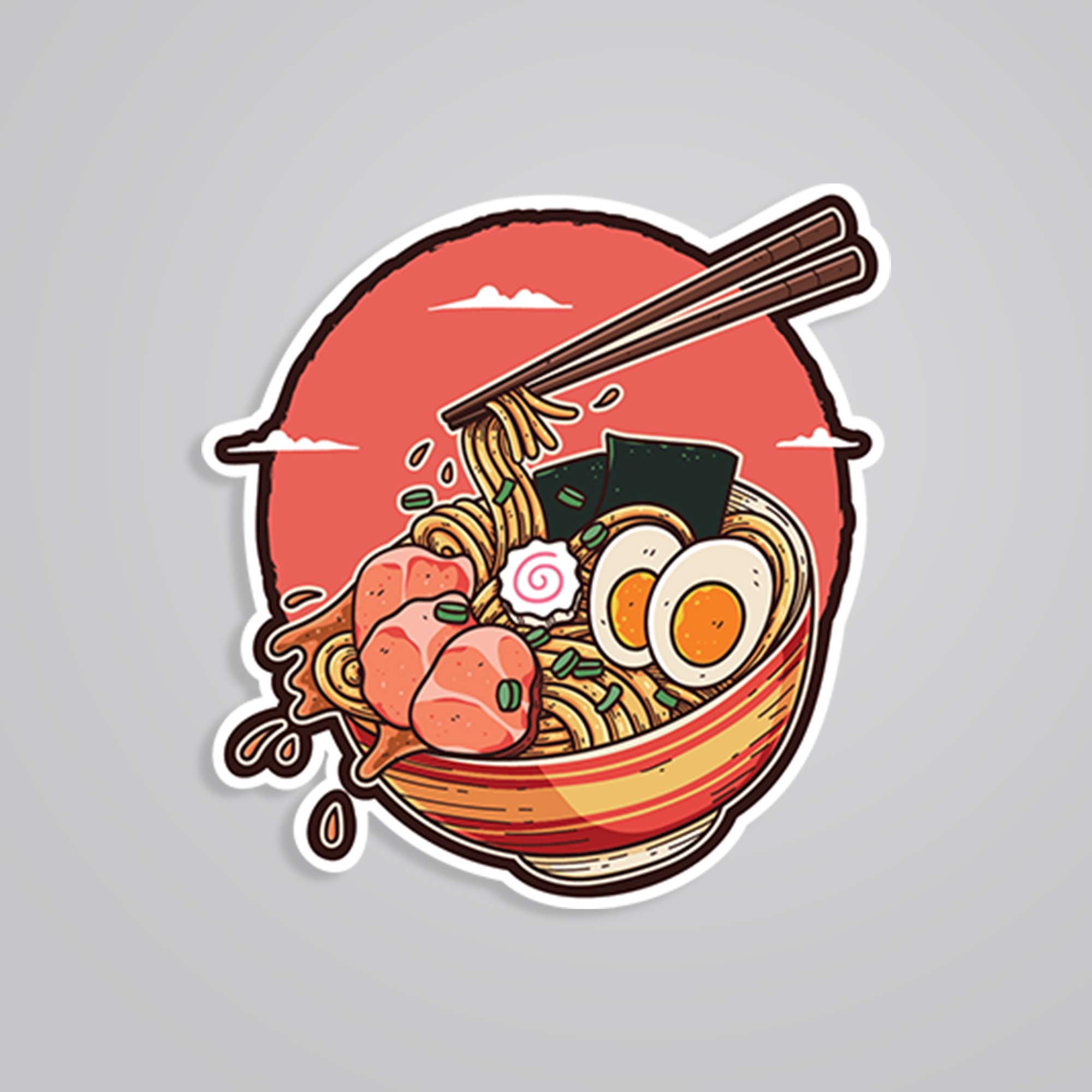 Ramen Sunrise Casual Stickers