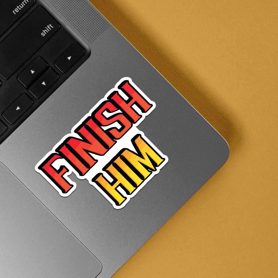 Finish Him Gaming Stickers