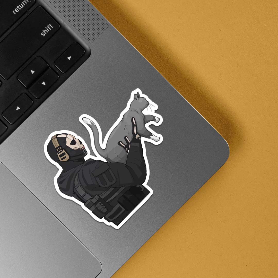 COD's Ghost with cat Gaming Stickers