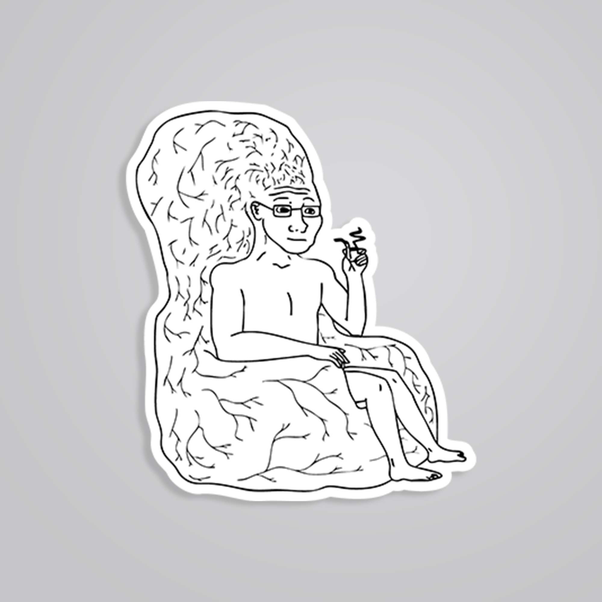 Big Brain Wojak Meme Stickers Stickers
