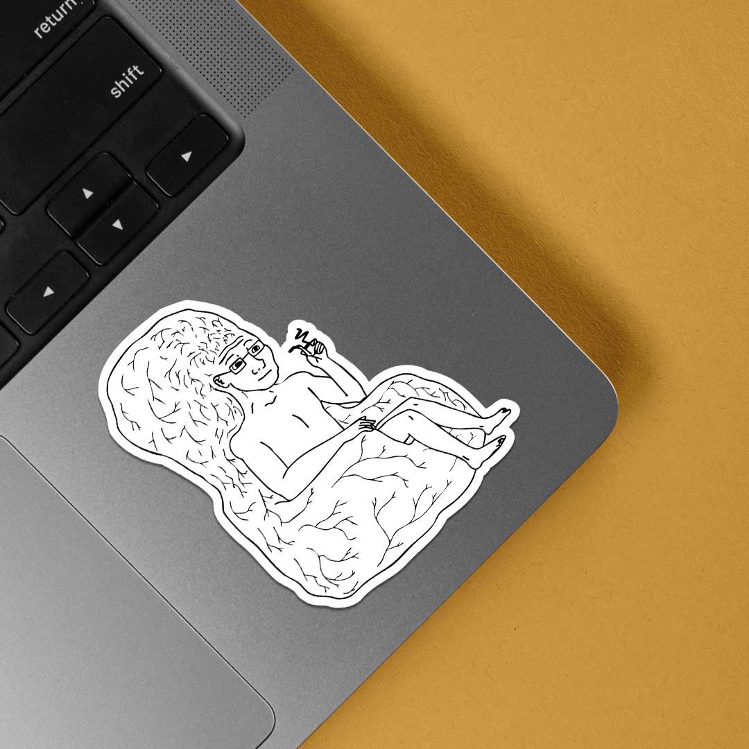 Big Brain Wojak Meme Stickers Stickers