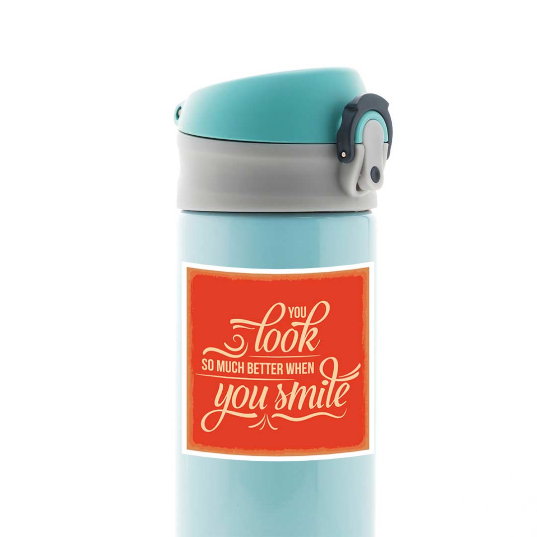 You look better when you smile Motivational Stickers
