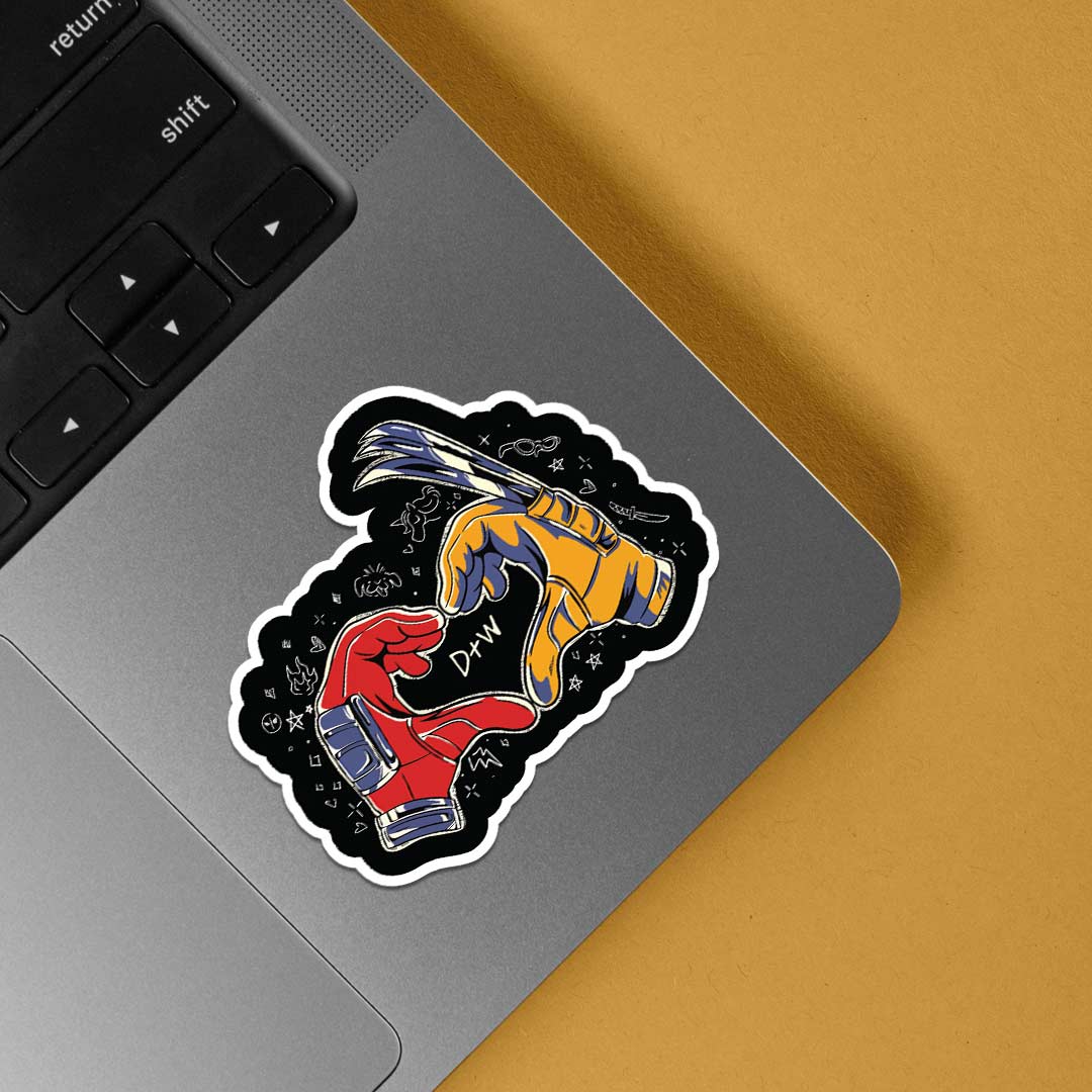 Deadpool and Wolverine Love Hands Movies Stickers