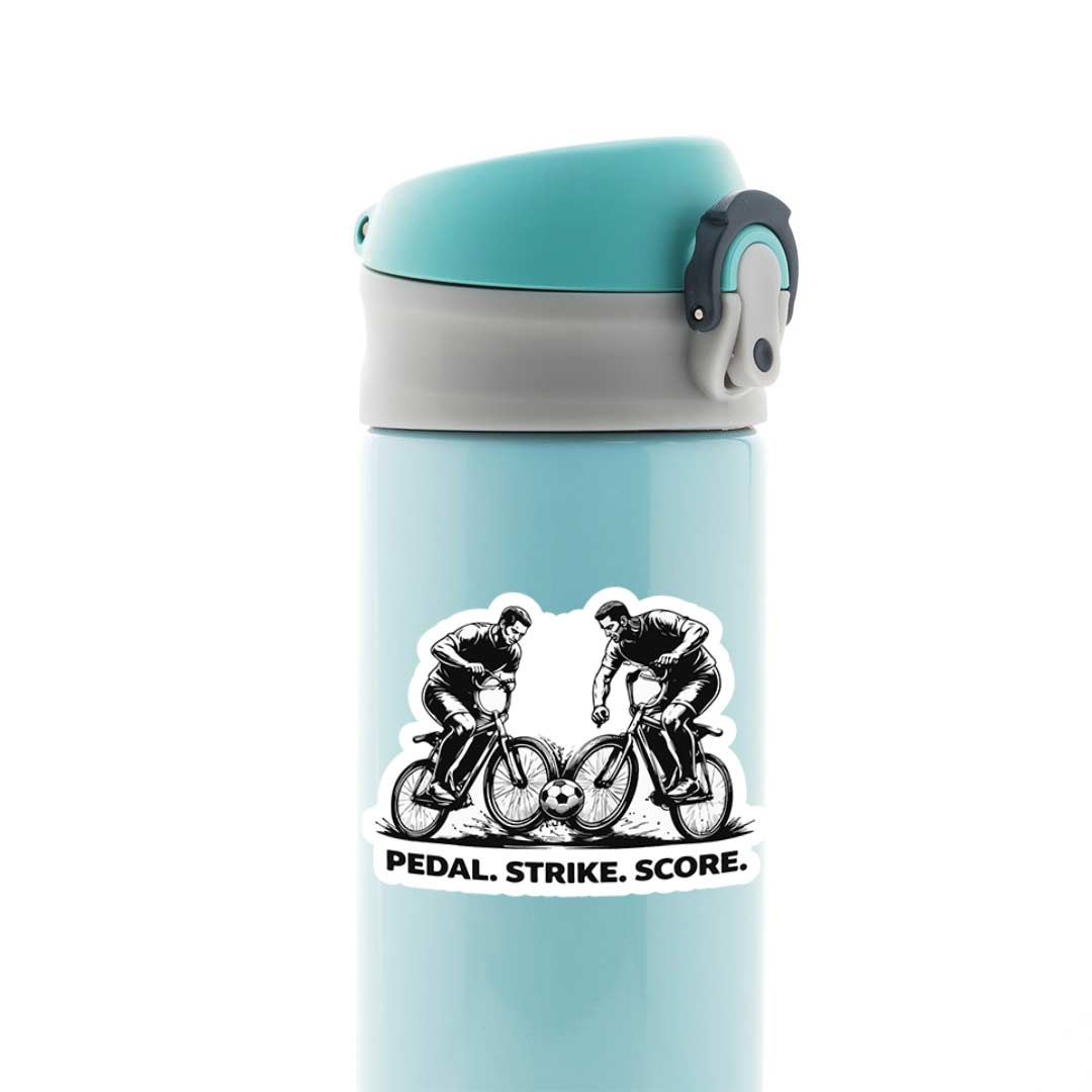 Pedal Strike Score Cycling Football Sports Stickers