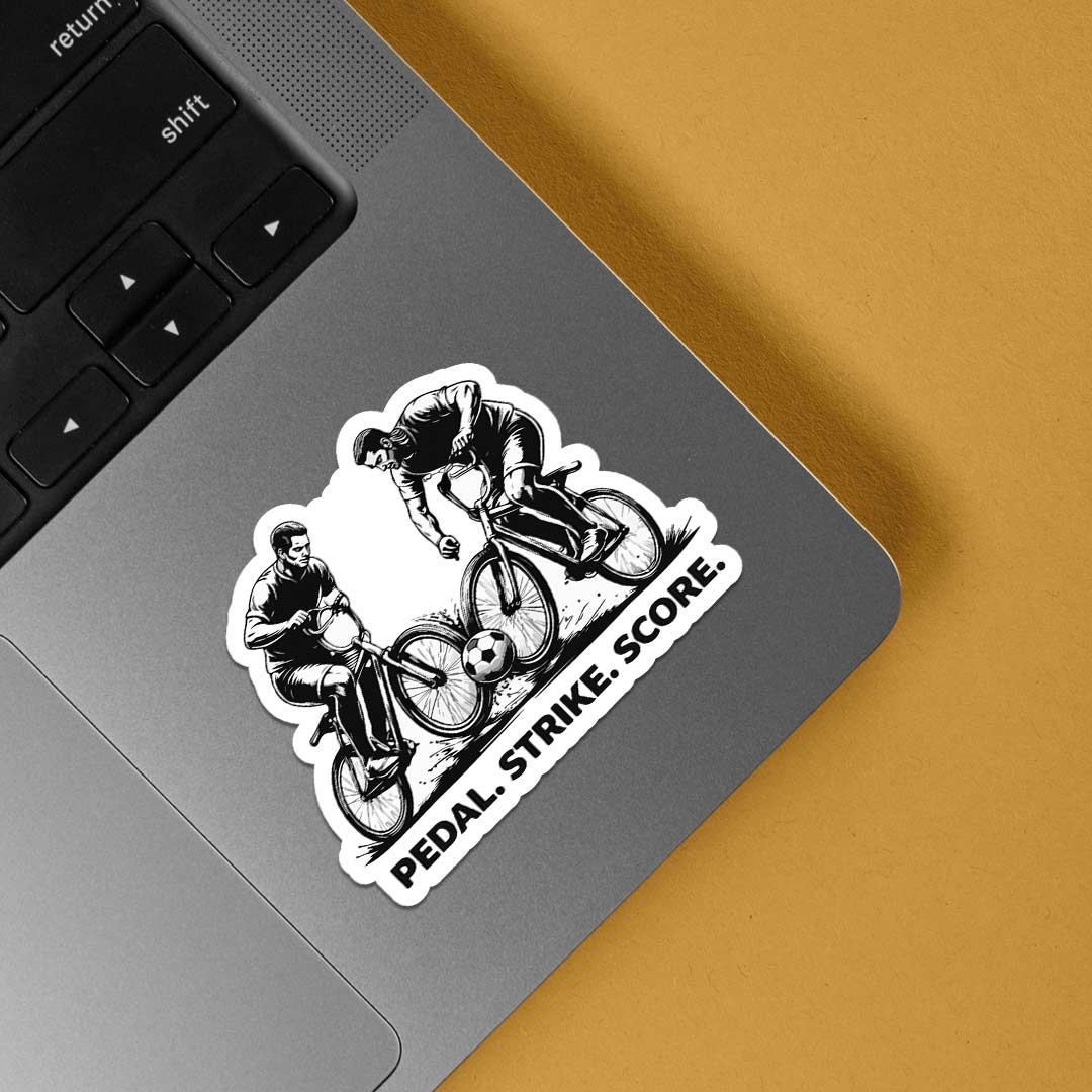 Pedal Strike Score Cycling Football Sports Stickers