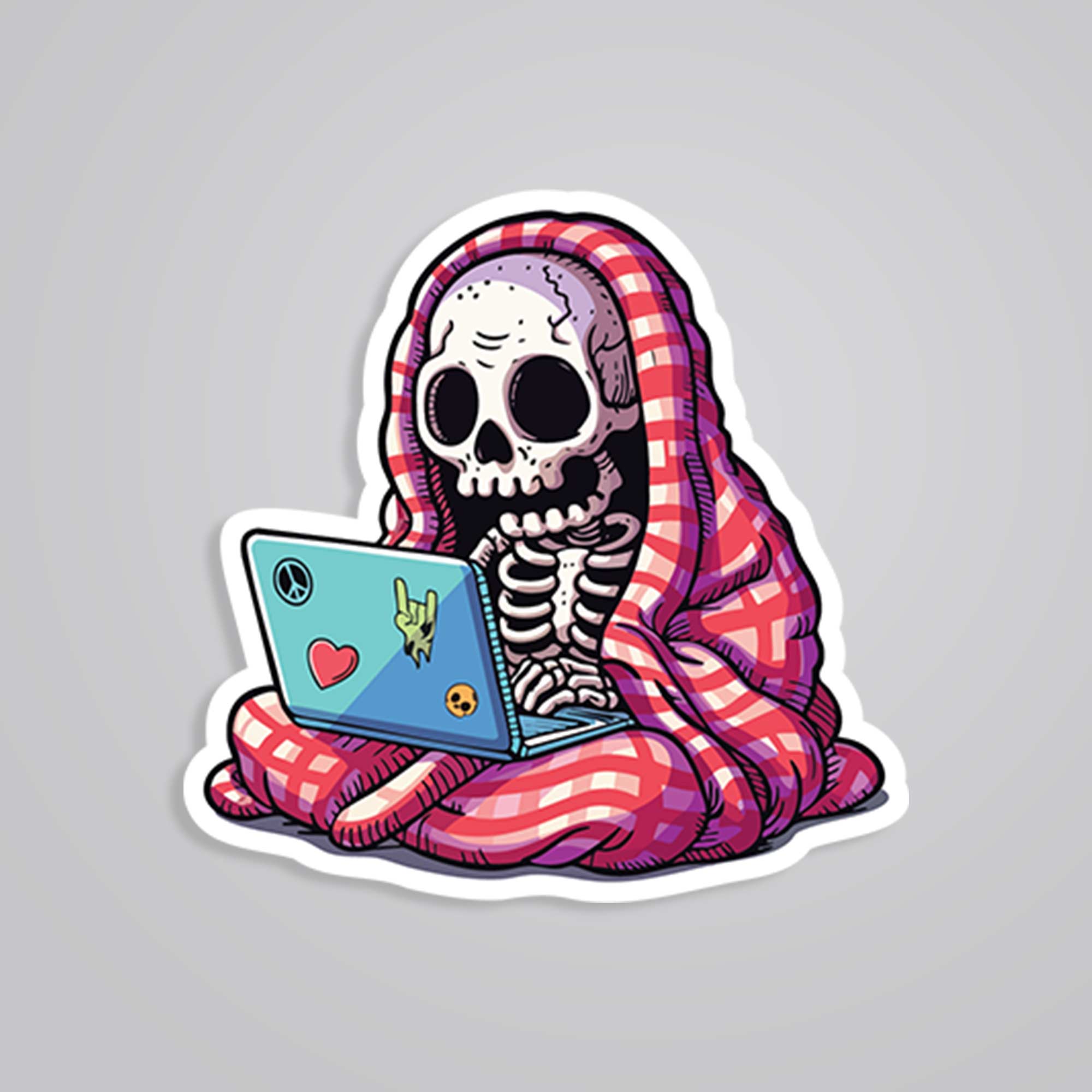 Hermit Skeleton Witty Stickers