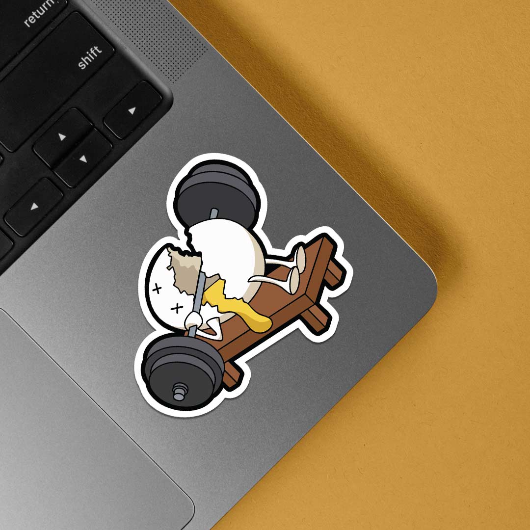 Eggy Bench Press Fail Witty Stickers
