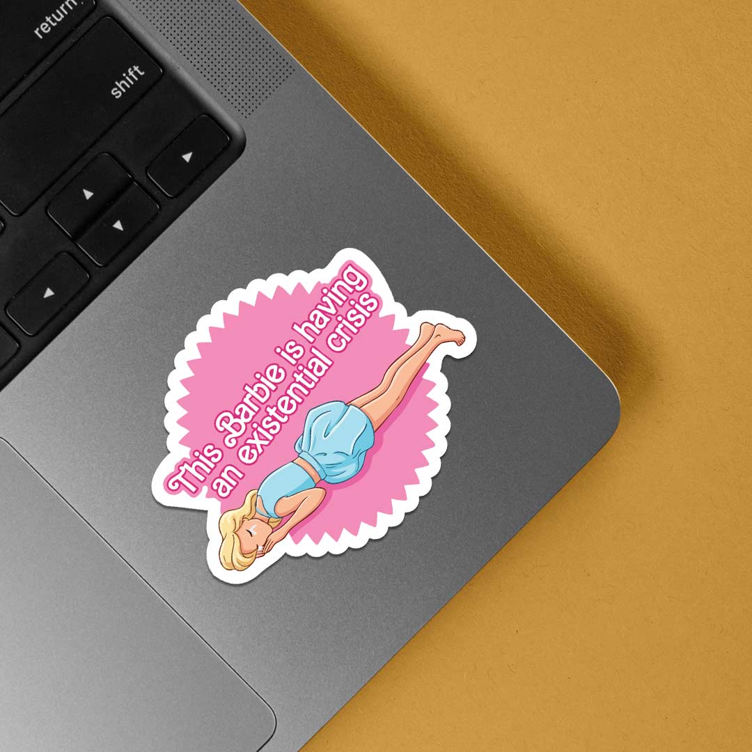 This barbie is having an existential crisis Witty Stickers