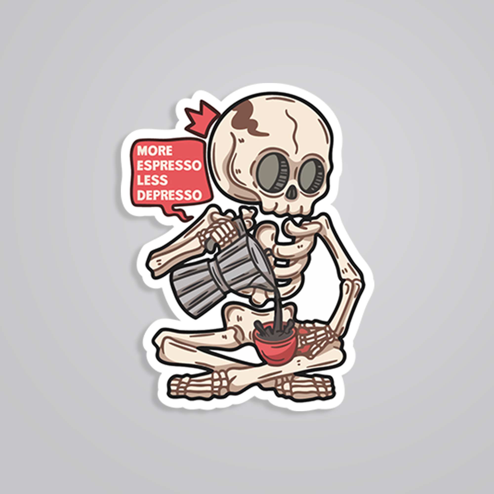 More Espresso Less Depresso Witty Stickers