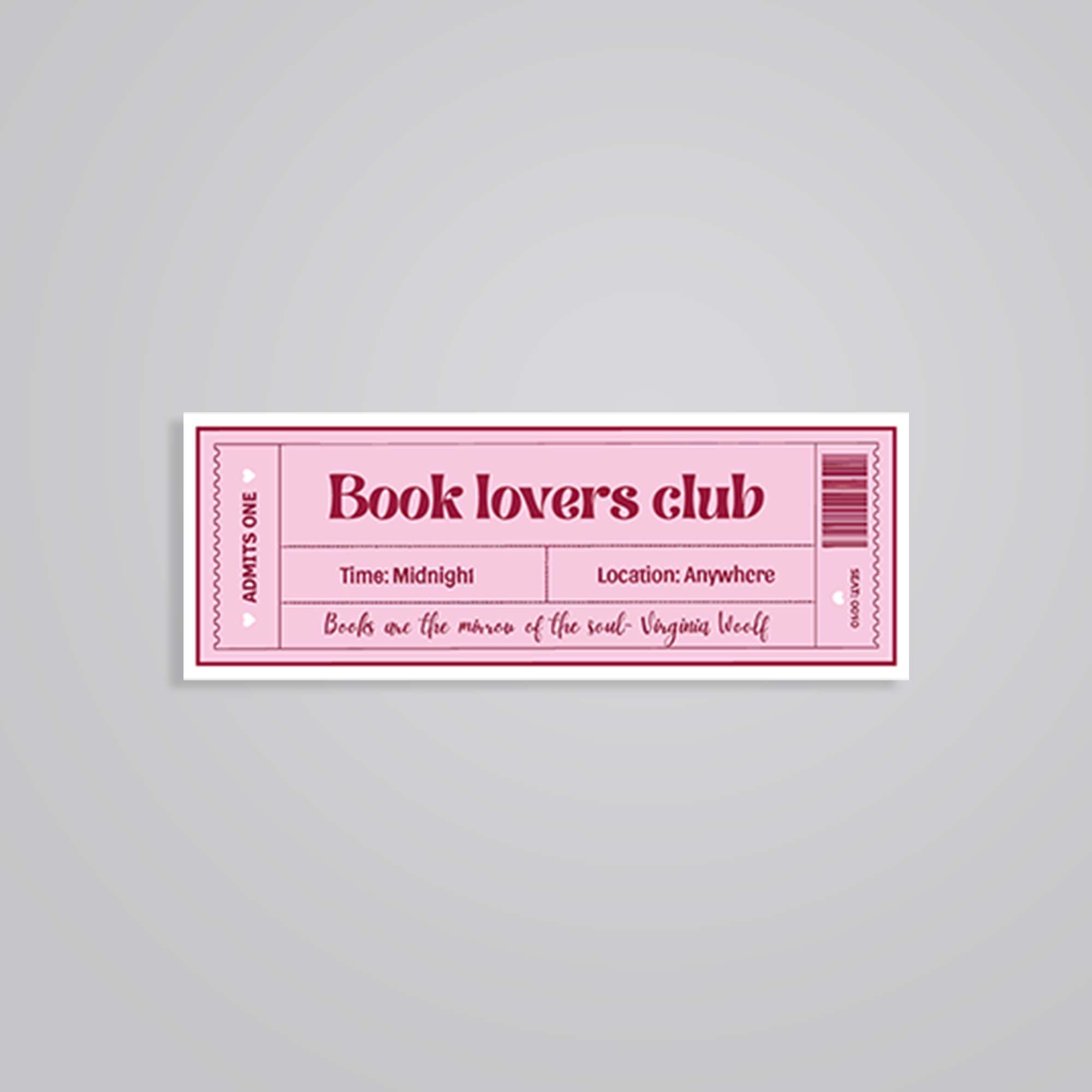 Book Lovers Club Witty Stickers