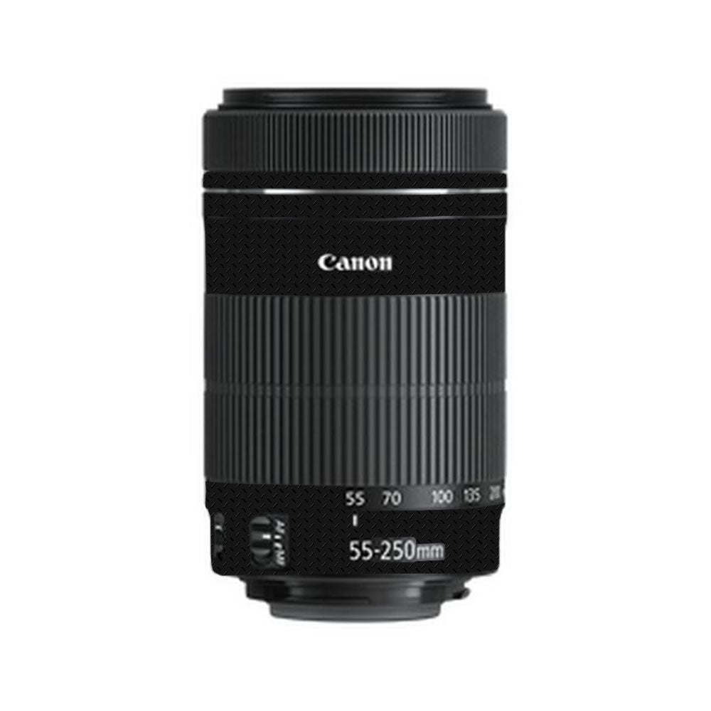 Textured Black Iron Plate Canon EF-S 55–250mm f/4–5.6 IS STM Camera Lens Skin