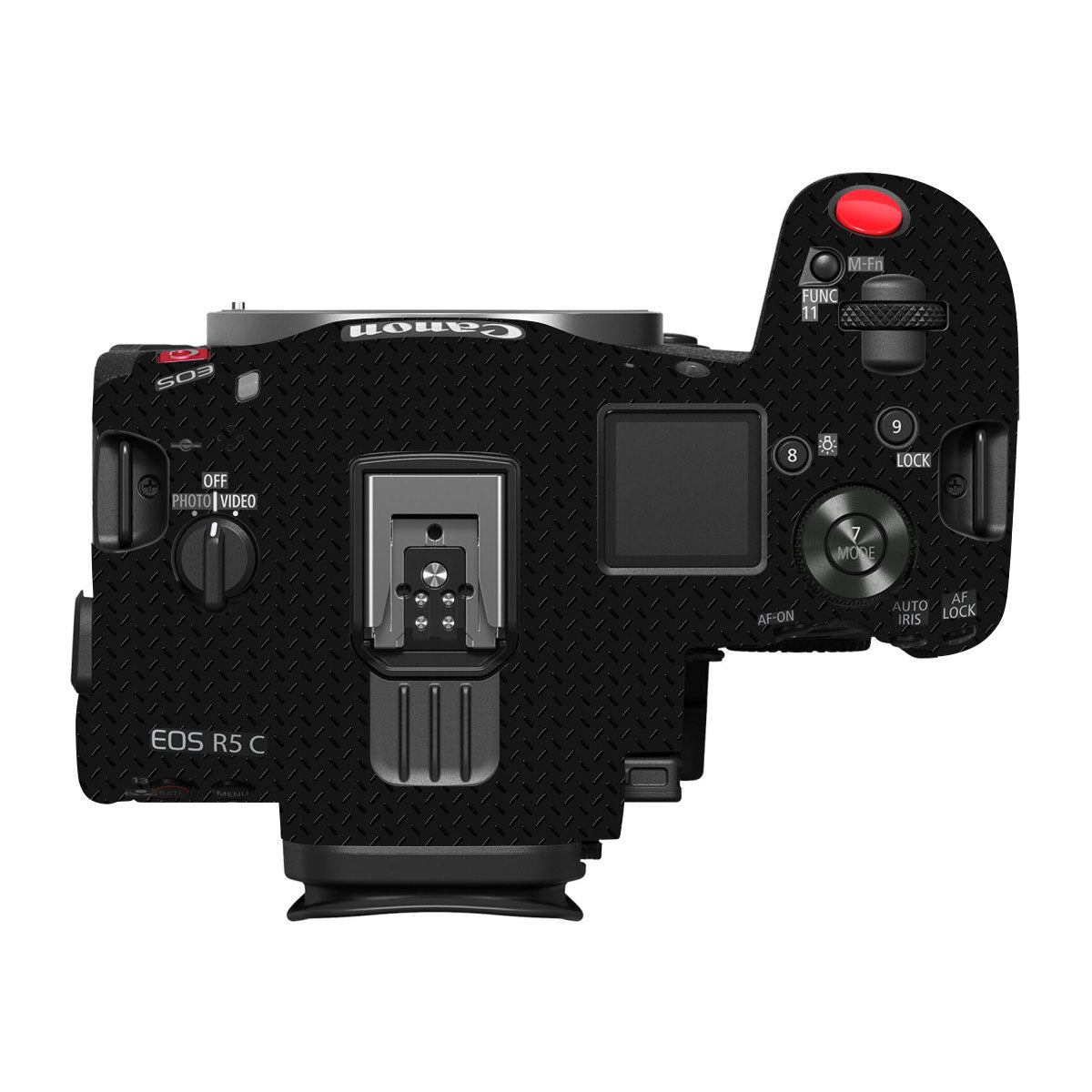 Textured Black Iron Plate Canon EOS R5 C Camera Skin