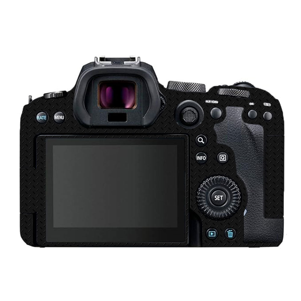 Textured Black Iron Plate Canon EOS R50V Camera Skin