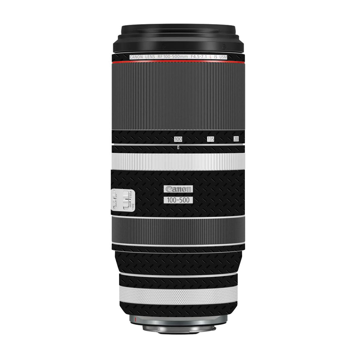 Textured Black Iron Plate Canon RF 100-500mm F4.5-7.1 L IS USM Camera Lens Skin