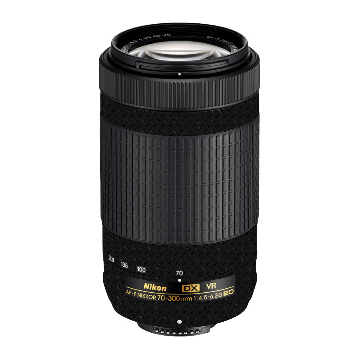 Textured Black Iron Plate Nikon AF-P Nikkor 70-300mm F/4.5-6.3G ED VR Camera Lens Skin