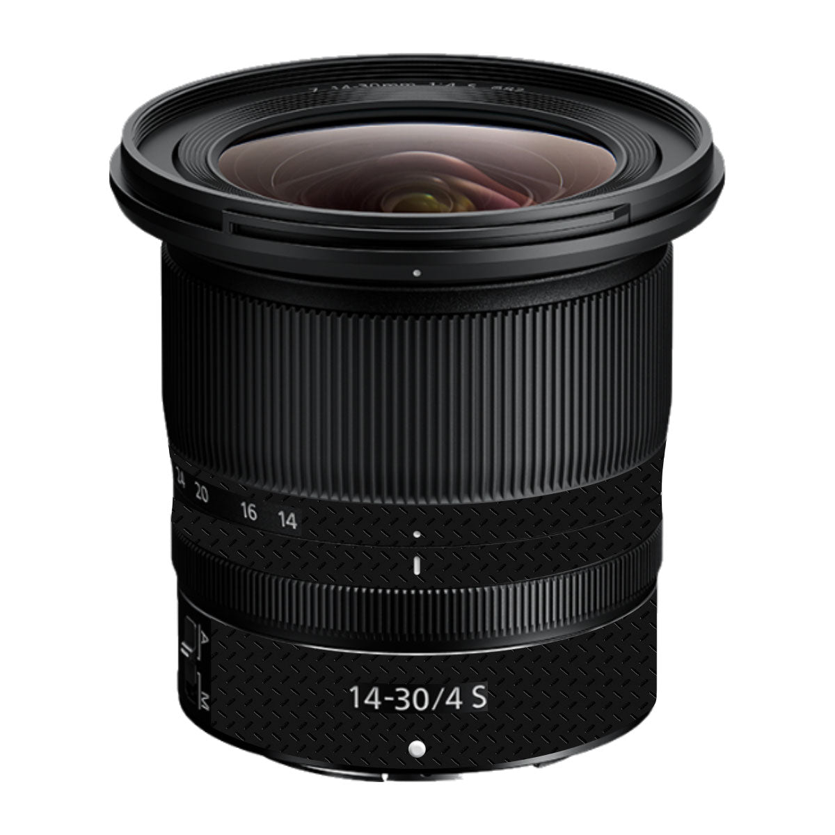 Textured Black Iron Plate Nikon Nikkor Z 14-30mm F/4 S Camera Lens Skin