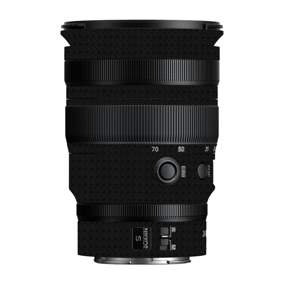 Textured Black Iron Plate Nikon Nikkor Z 24-70MM F/2.8 S Camera Lens Skin