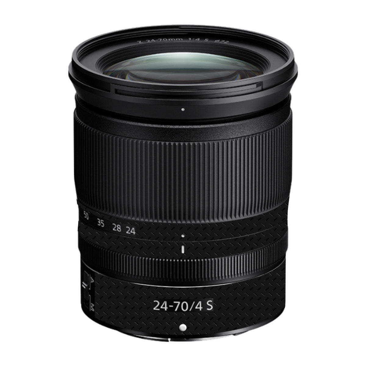 Textured Black Iron Plate Nikon Nikkor Z 24-70mm F/4 S Camera Lens Skin