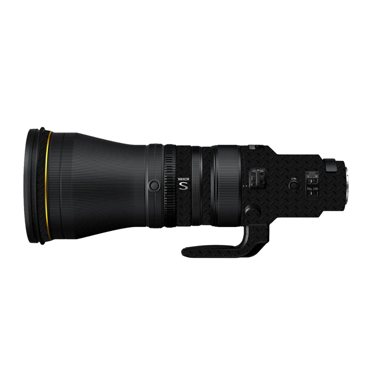 Textured Black Iron Plate Nikon Nikkor Z 600mm F/4 TC VR S Camera Lens Skin