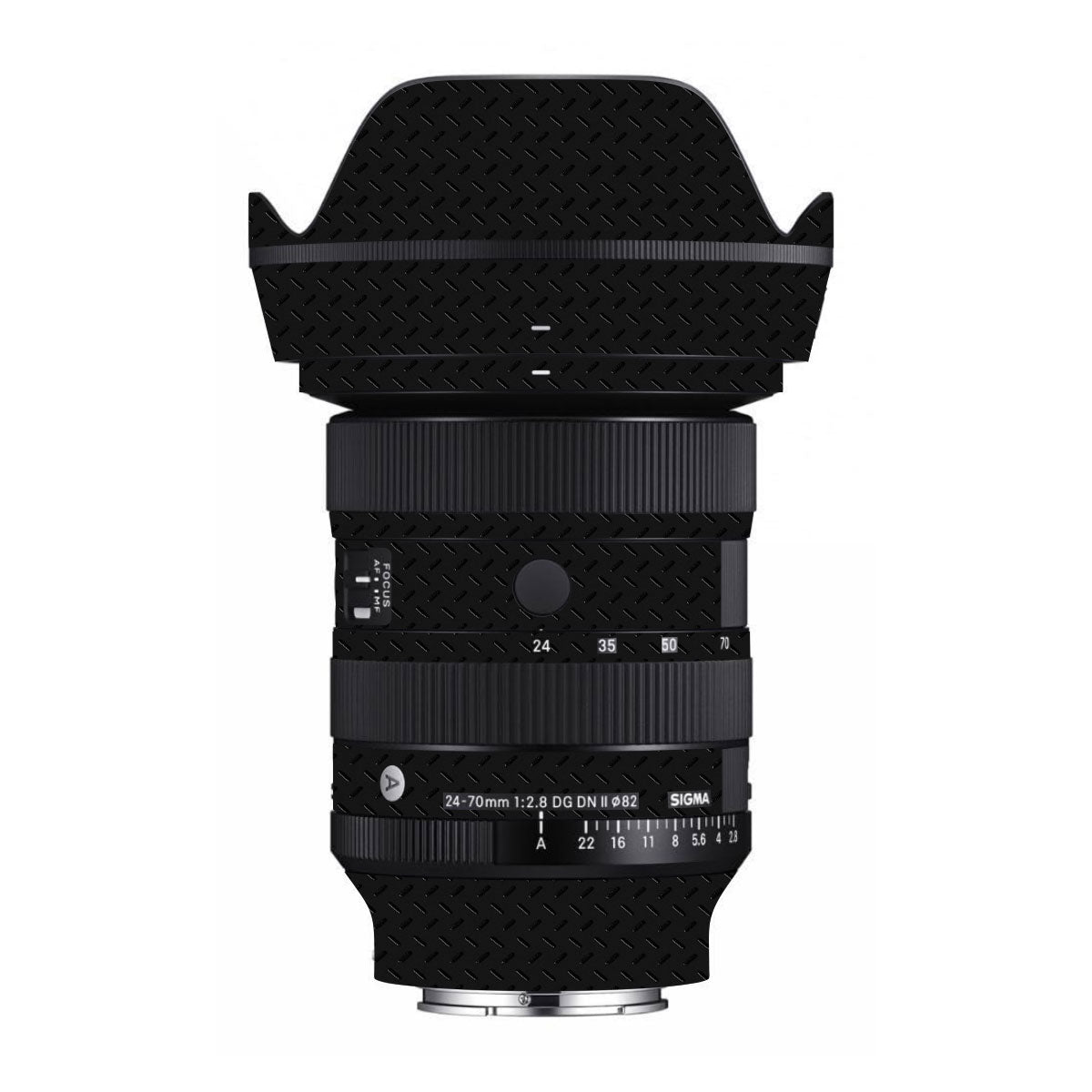 Textured Black Iron Plate Sigma 24-70mm F/2.8 DG DN Sony E Camera Lens Skin