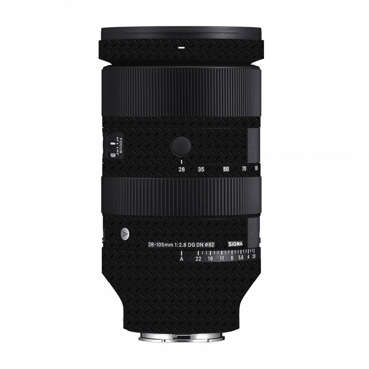 Textured Black Iron Plate Sigma 28-105mm F/2.8 DG DN Sony E Camera Lens Skin