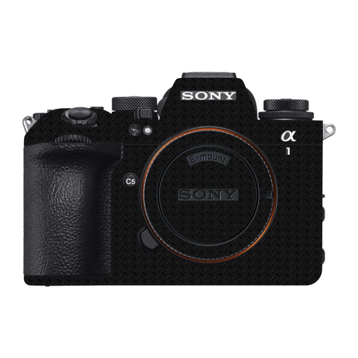 Textured Black Iron Plate Sony A1 Camera Skin