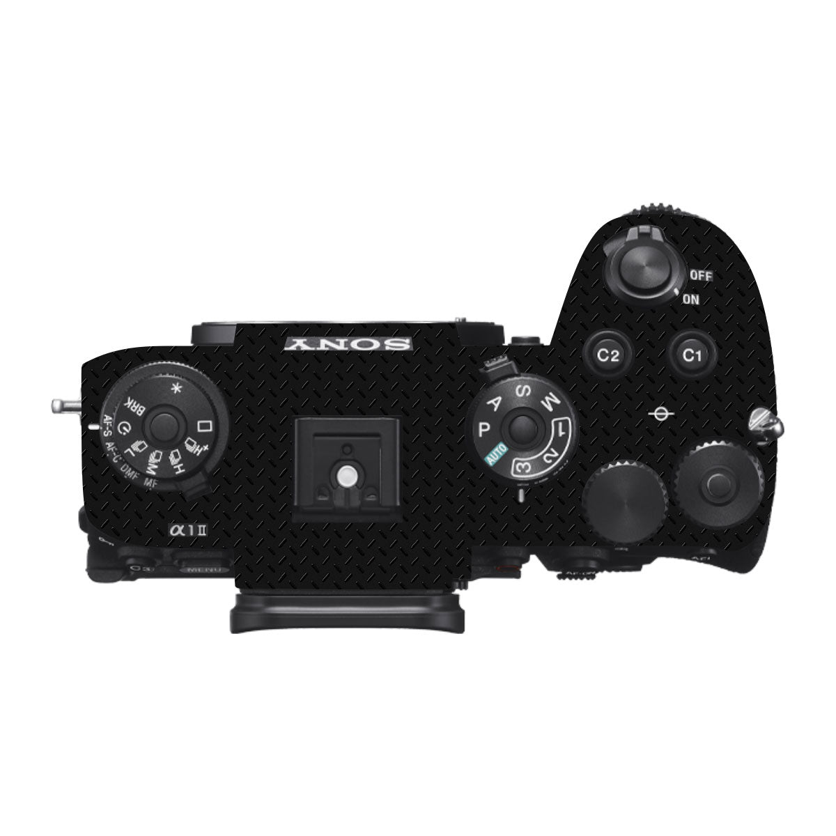 Textured Black Iron Plate Sony A1 Camera Skin