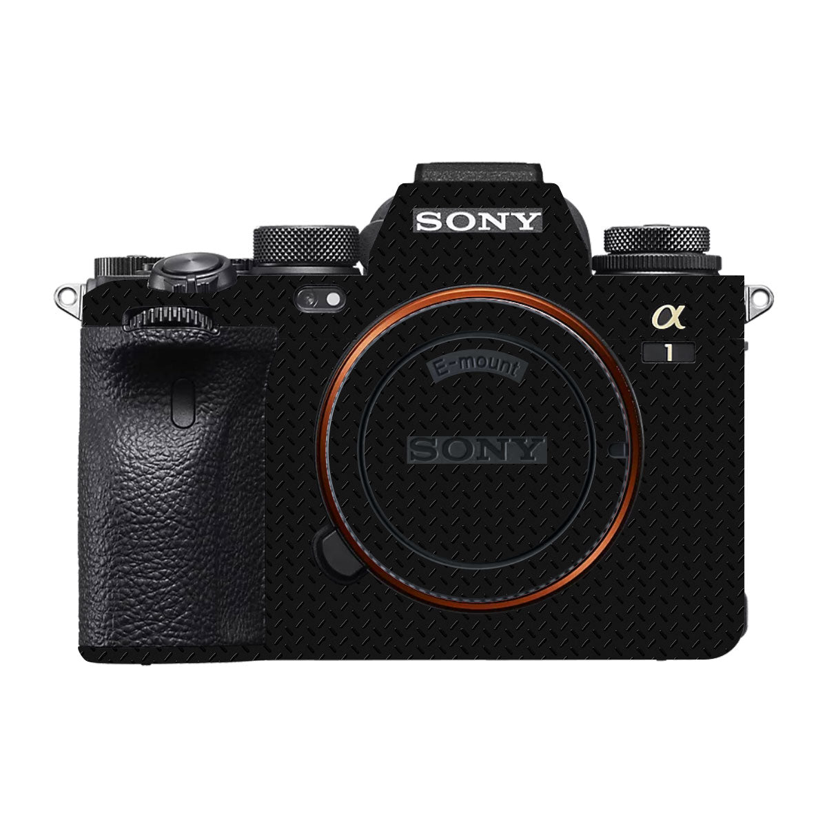Textured Black Iron Plate Sony A1 Mark II Camera Skin