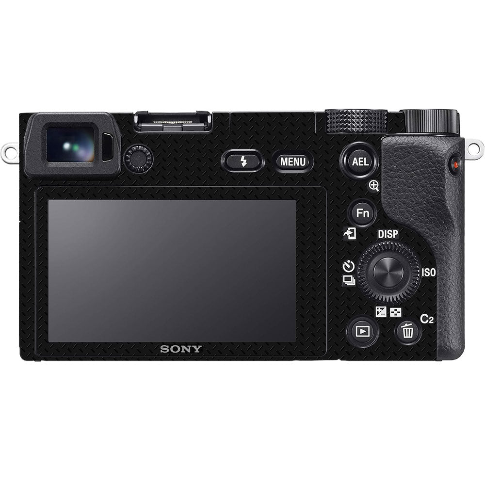 Textured Black Iron Plate Sony A6100 Camera Skin