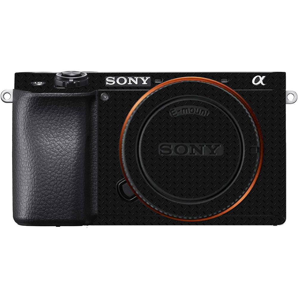 Textured Black Iron Plate Sony A6100 Camera Skin