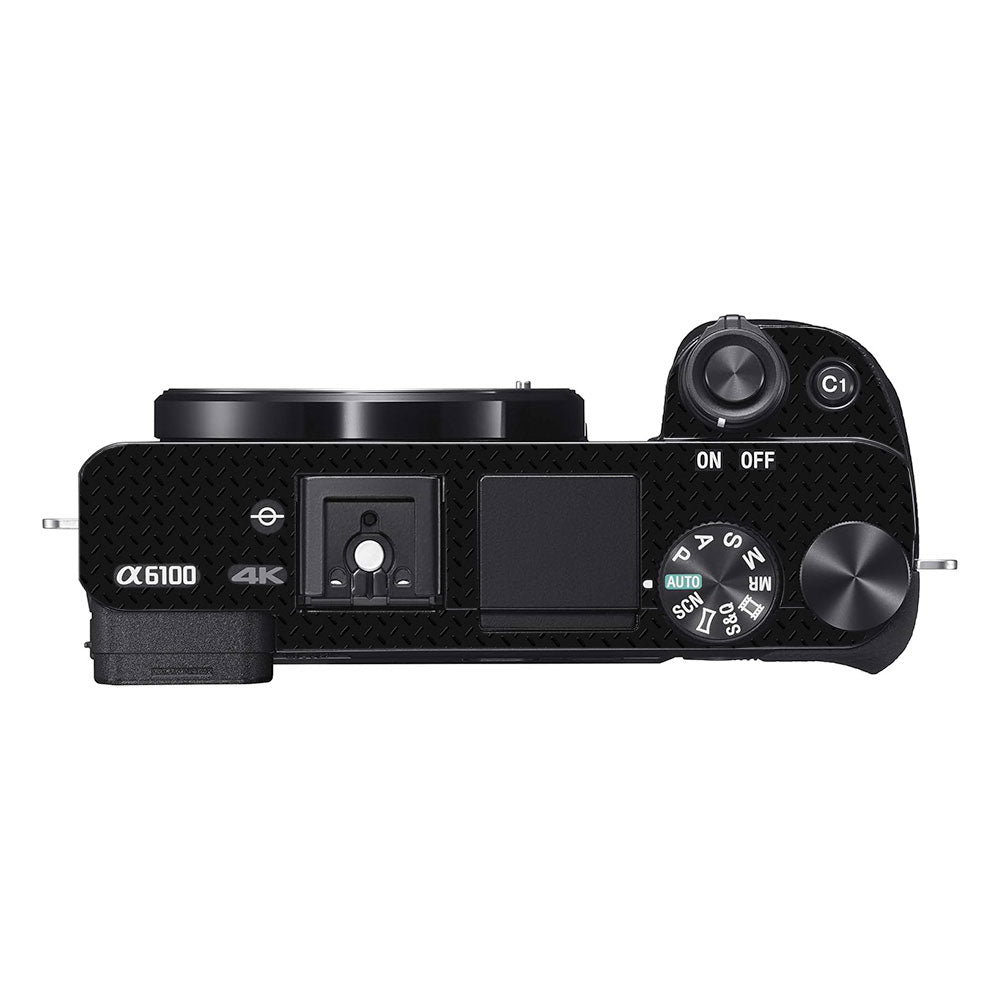 Textured Black Iron Plate Sony A6100 Camera Skin