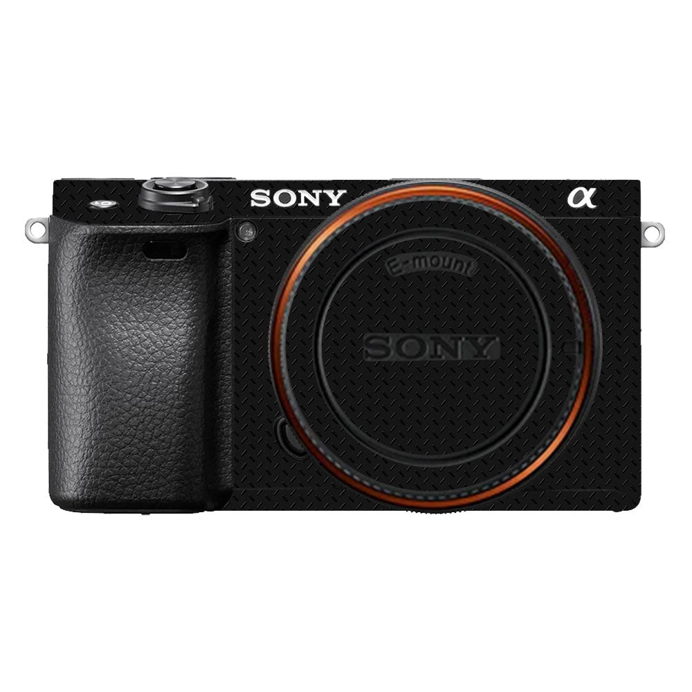 Textured Black Iron Plate Sony A6400 Camera Skin