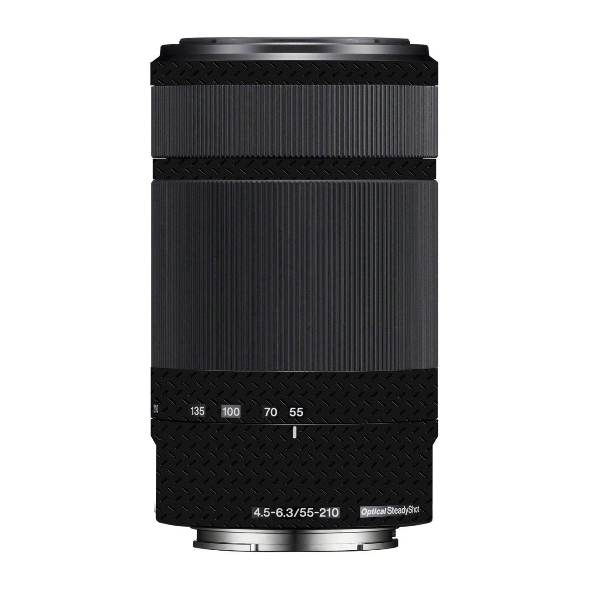 Textured Black Iron Plate Sony E 55-210mm F/4.5-6.3 OSS Camera Lens Skin