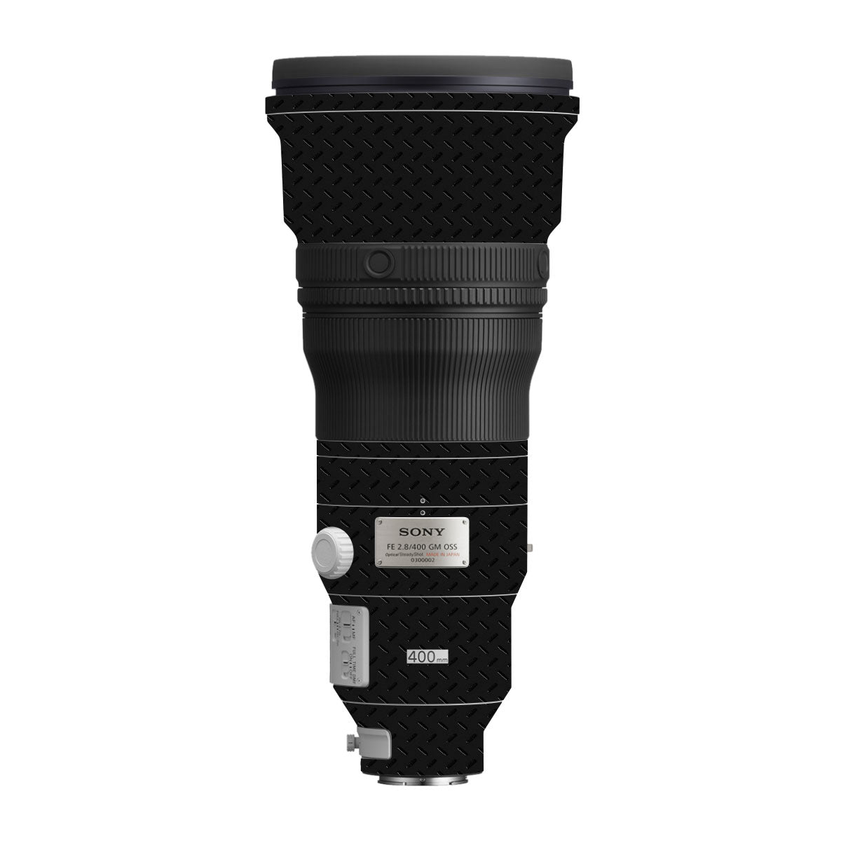Textured Black Iron Plate Sony FE 400mm F/2.8 GM Camera Lens Skin