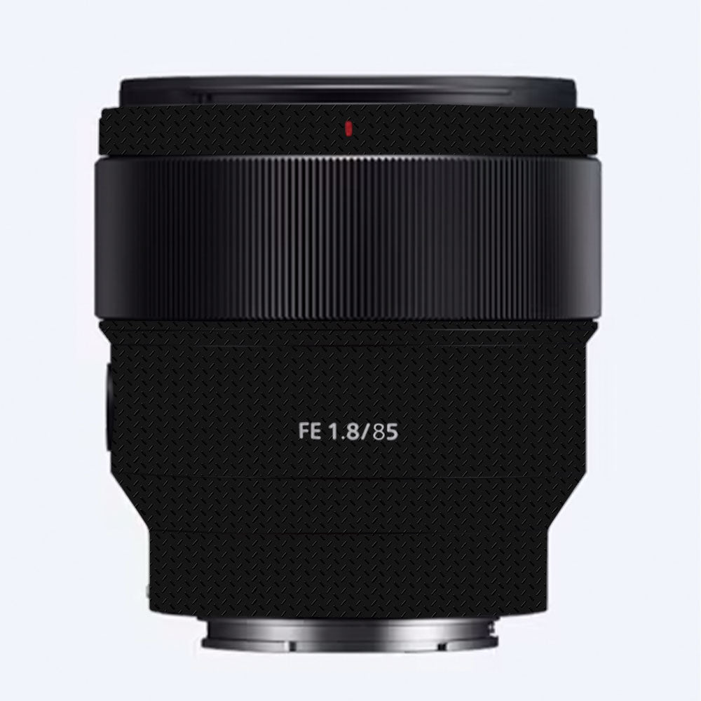 Textured Black Iron Plate Sony FE 85mm f/1.8 Camera Lens Skin