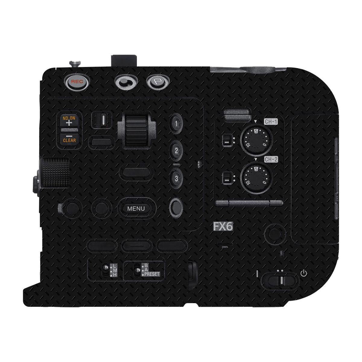 Textured Black Iron Plate Sony FX6 Camera Skin