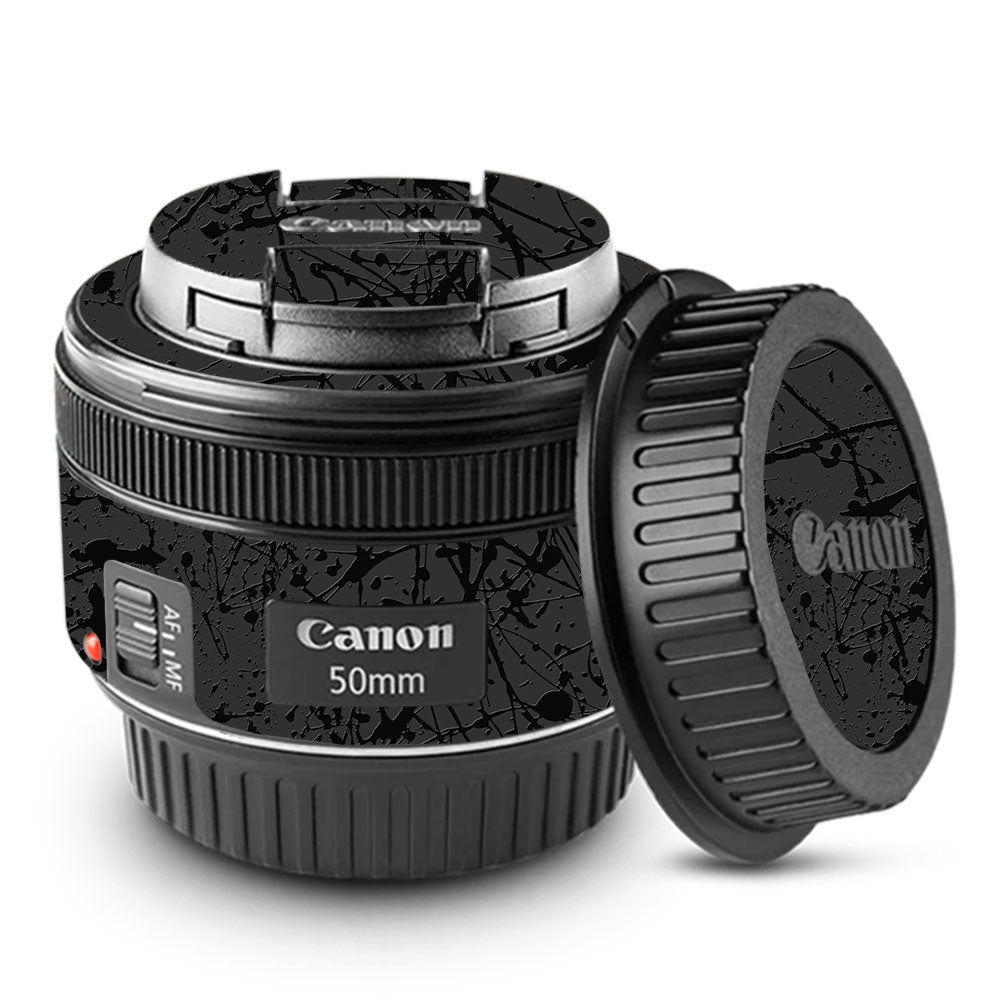 Textured Black Splash Canon EF 50mm f/1.8 STM Camera Lens Skin