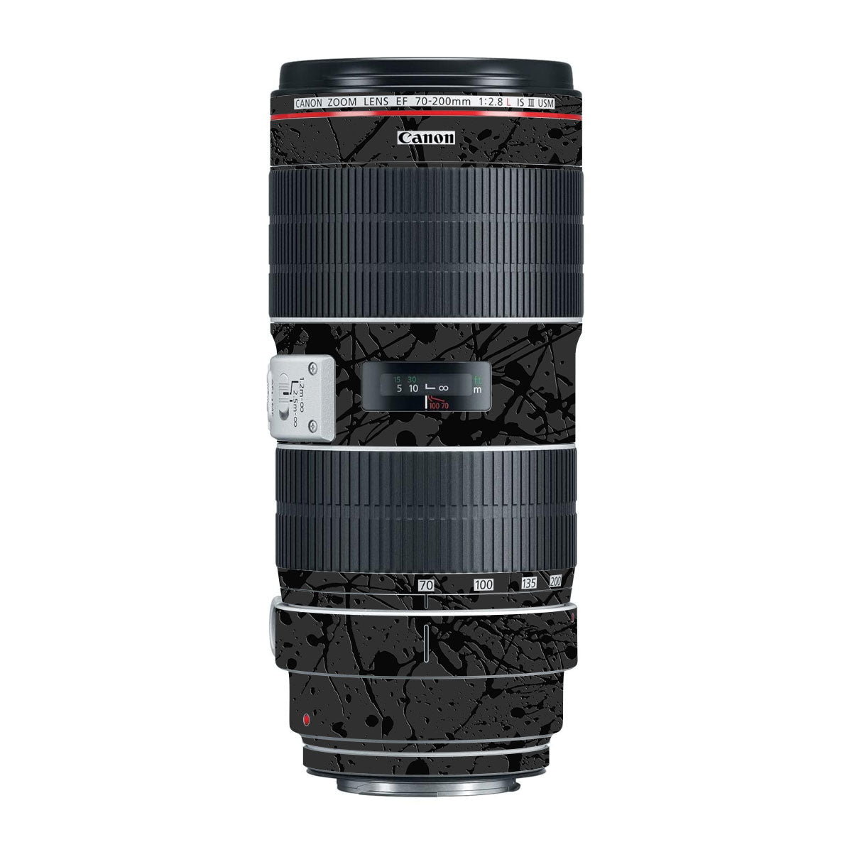 Textured Black Splash Canon EF 70-200mm F/2.8L IS III USM Camera Lens Skin