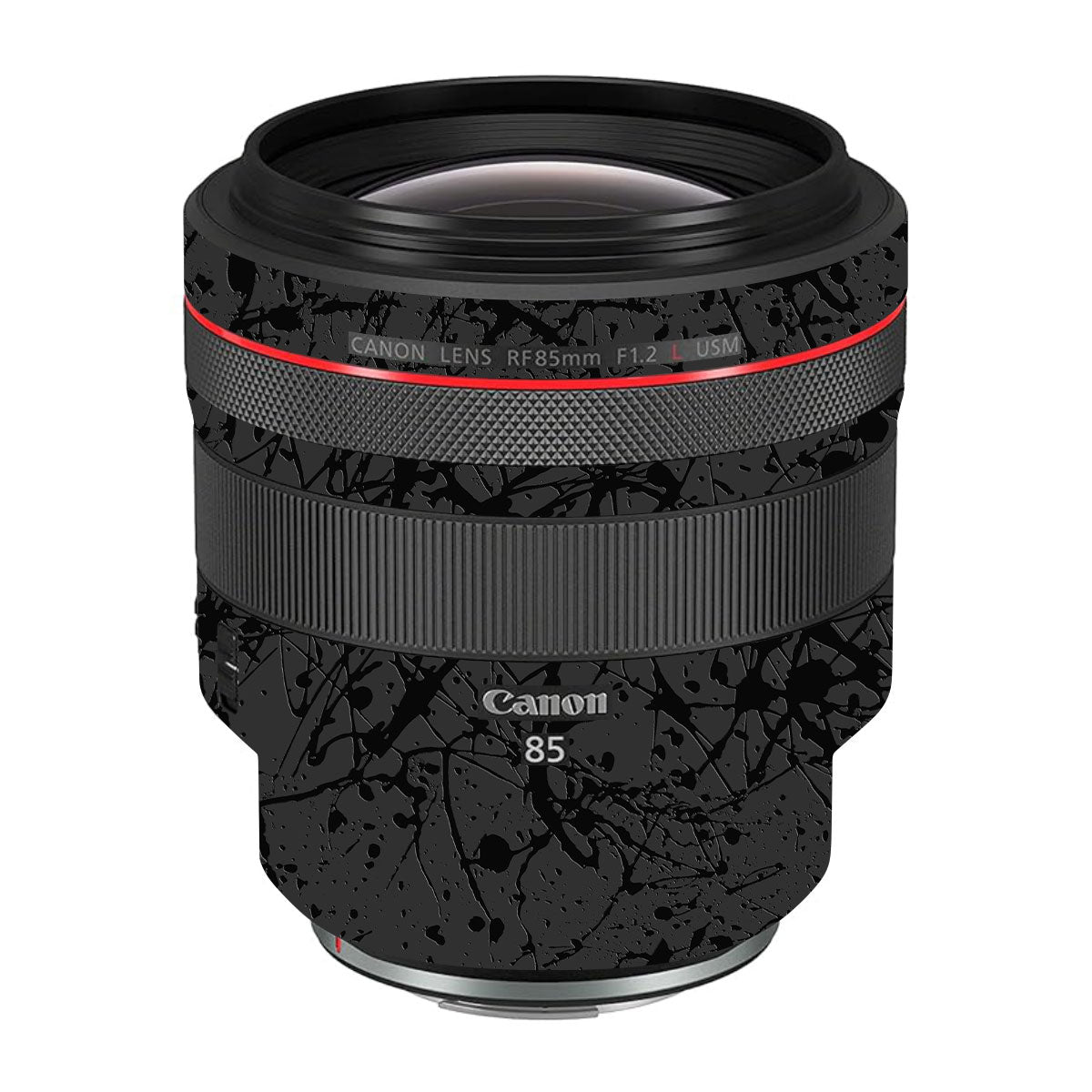 Textured Black Splash Canon RF 85mm F/1.2L USM Camera Lens Skin