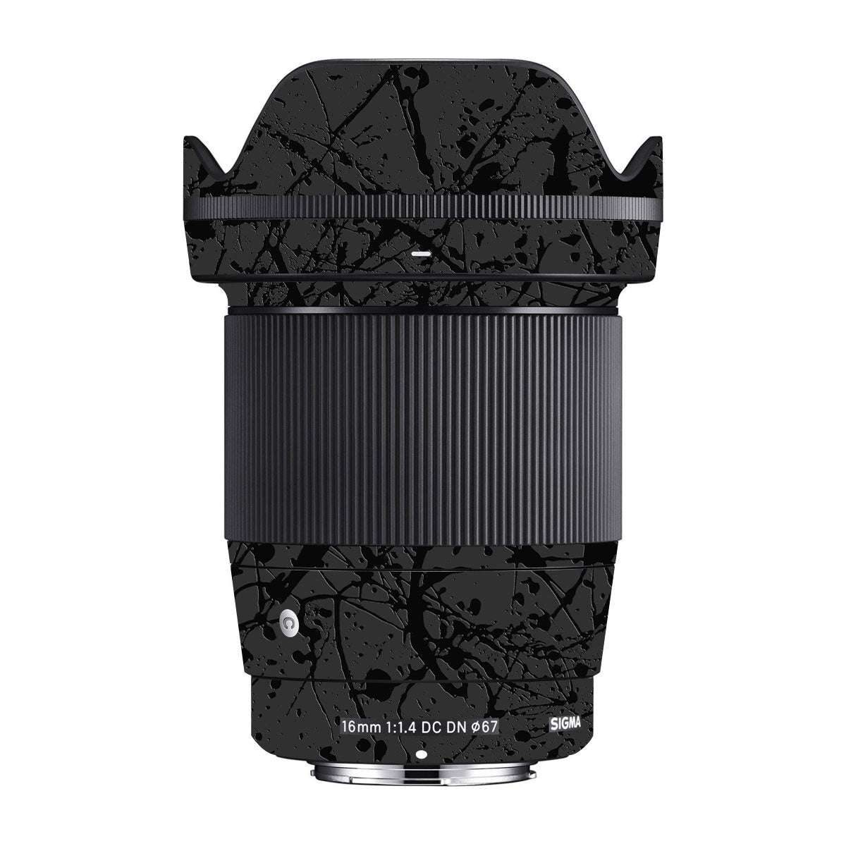 Textured Black Splash Sigma 16mm F/1.4 DC DN Camera Lens Skin
