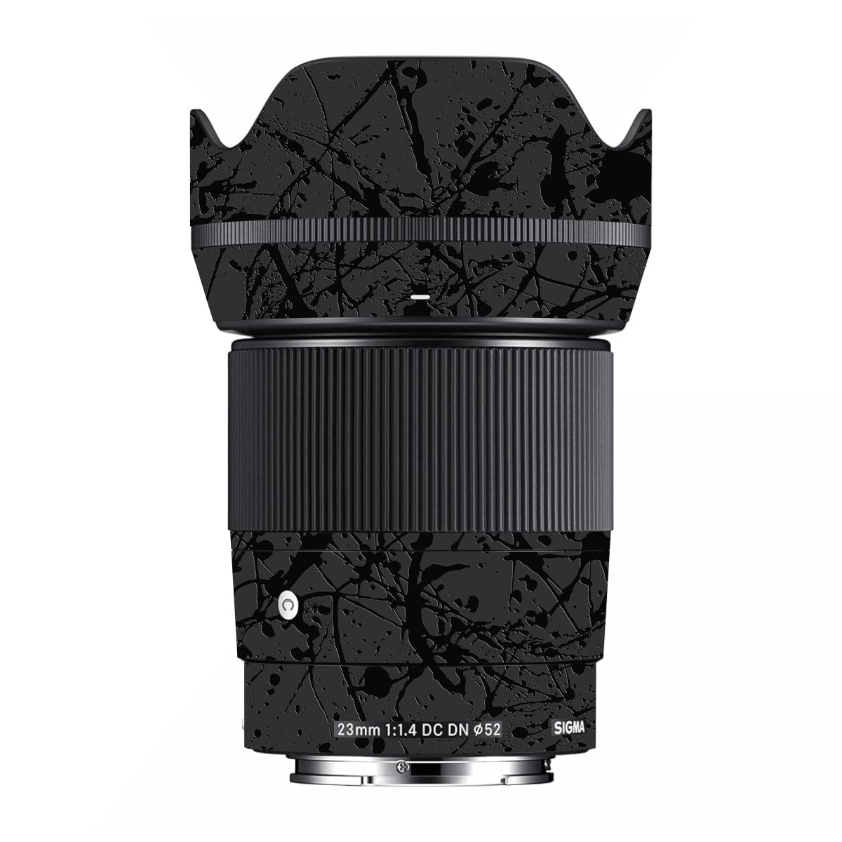 Textured Black Splash Sigma 23mm F/1.4 DC DN Camera Lens Skin