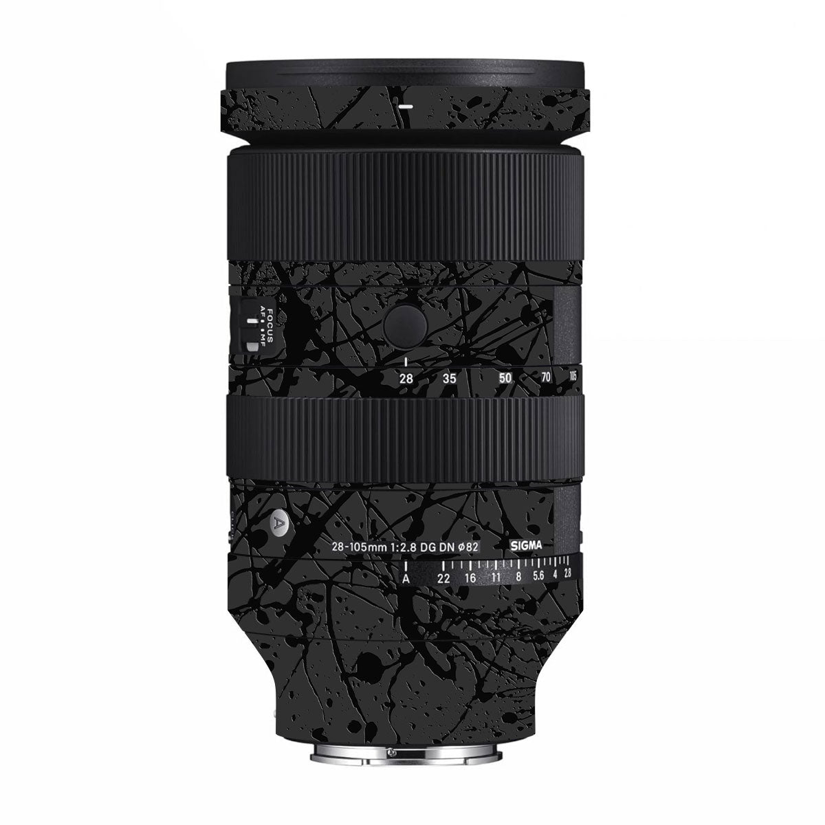 Textured Black Splash Sigma 28-105mm F/2.8 DG DN Sony E Camera Lens Skin