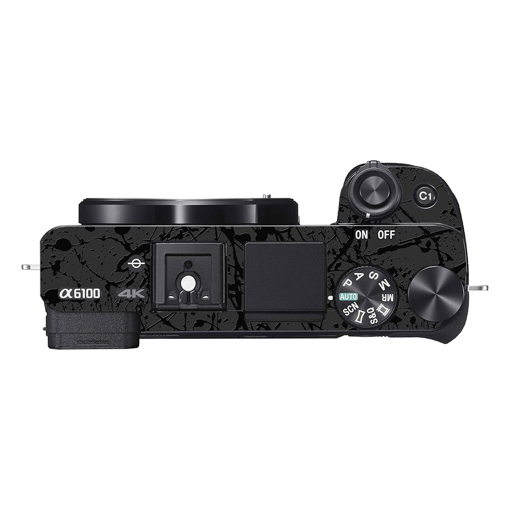 Textured Black Splash Sony A6100 Camera Skin