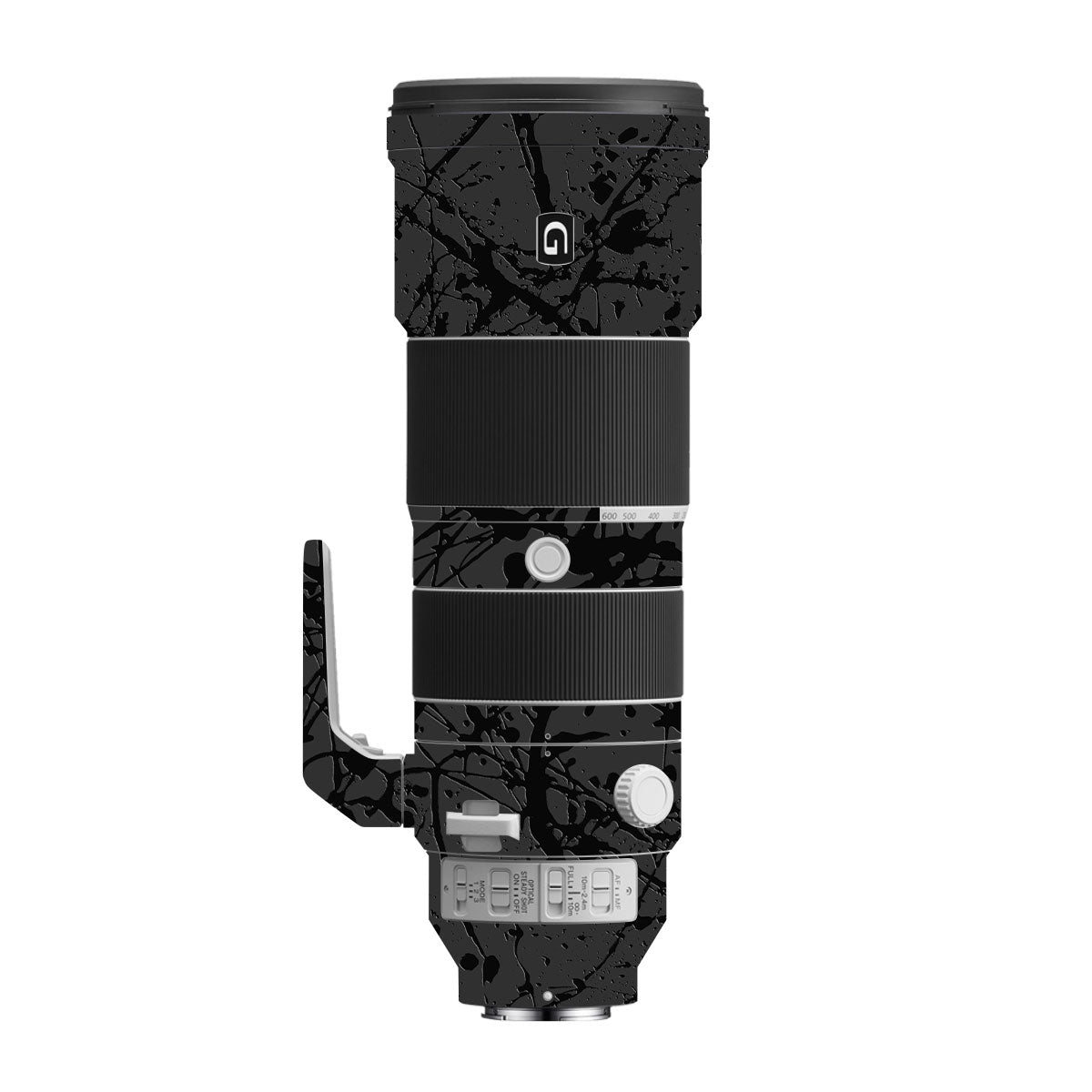Textured Black Splash Sony FE 200-600mm F/5.6-6.3 G OSS Camera Lens Skin
